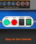 Control panel of Industrial Magnetic Pan And Box Sheet Metal Brake For 20 Gauge Capacity Heavy Duty Pro Grade Press Brake with buttons and switches.