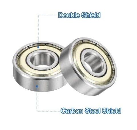 High performance 608ZZ ball bearings with double shield for skateboards and robotics.
