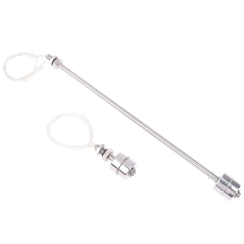 Plug And Play Float Switch Liquid Level Sensor 300mm Stainless Steel For Water Tanks And Pools Double Ball Float Sensor, angled view