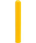 Hella Tough Ribbed Bollard Sleeve In Bright Yellow, heavy-duty plastic guard for steel posts, absorbs impacts in busy areas.