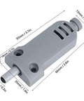 Heavy Duty 66 mm Cabinet Door Damps Engineered For A Buttery Smooth Soft Close Finish Stress Free Bolt On Setup dimensions and grey design.