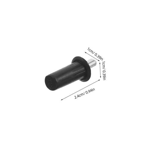 Metal Cabinet Door Repair Pins Kit With Spring Loaded Shaft Pins For Sliding Doors And Furniture Hinges DIY Ready Maintenance Replacement Hardware 24 Pieces showing dimensions of a single black pin.