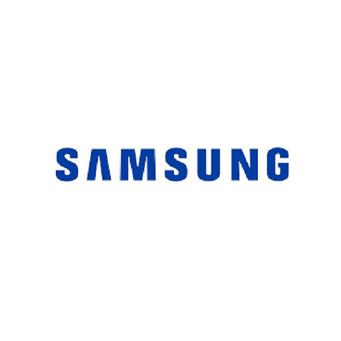 Samsung logo in blue text on white background