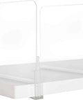 Clear Acrylic Closet Shelf Dividers 6 Pack For Easy Tool-Free Installation on 2.5 inch thick shelves, see-through organizers for storage.