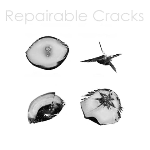 Illustration of windshield chips and cracks repaired with DIY Windshield Repair Kit for Cars and Trucks Fast Easy Fix for Chips Cracks