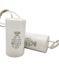 60uF Motor Run Capacitor CBB60 Round Cylinder 250Vac Metallized Polypropylene Film With Two Wires For Motors
