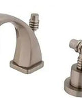 Milano Mini Widespread Lavatory Faucet In Brushed Nickel Finish Solid Brass Two-Handle Deck Mount Drip-Free Ceramic Disc