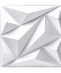 Diamond 3D PVC Wall Panels White, Easy DIY Accent Wall Decor, 19.7 Inch Square Tile with Textured Diamond Pattern