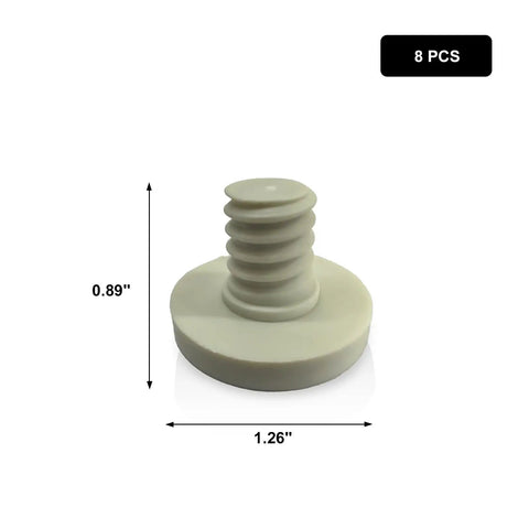 Premium 20 Pack Replacement Bolts Compatible With Suncast Storage Sheds, 0.89" x 1.26" white fastener for storage shed assembly.