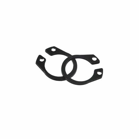 Two black C clips from 200 Pcs Three Eighths Inch Snap Rings Assortment Kit C Clip External Retaining Rings for Valves Bearings Electrical Appliances.