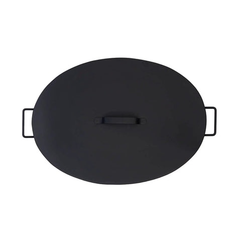 Oval Black Iron Tub With Lid For Pellets Coal And Ashes Storage A Multi Functional Bin In A Sleek Black Finish Durable And Easy To Use For Pellets Or Ash Removal Perfect For Fireplaces Or Stoves