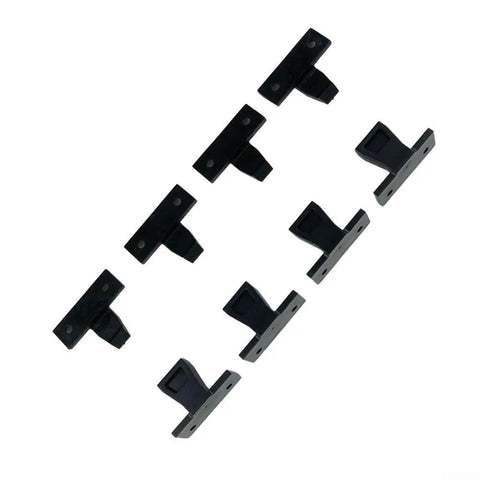 Premium Black Push In Fittings For Kitchen Plinths and Panel Clips, six durable ABS plastic fasteners for secure mounting.