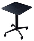 Heavy Duty Steel Height Adjustable Standing Desk Featuring No Fuss Manual Crank And Sturdy Casters in black, square top, 42 x 42 cm, rolling design.