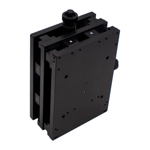 Premium Manual 2D Precision Slide Table Delivering Hella Smooth XY Axis Positioning For Laser Marking And Engraving Projects, black metal base.