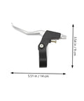 Side view of Beefy Aluminum Alloy Bicycle Brake Levers For Mountain And Road Bikes Universal Fit One Pair With 22.2 mm clamp