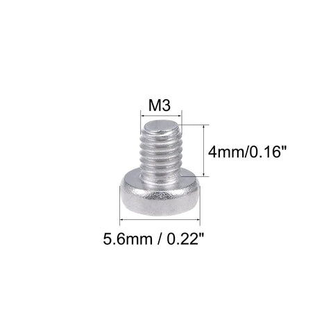 Slick 304 Stainless Steel Machine Screws M3X4mm Pan Phillips Head Bolts Rust Resistant fastener showing M3 size and dimensions.