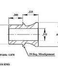 1/2-Inch 1/2-20 Rod End Kit with 4 Right Hand and 4 Left Hand Heim Joints Featuring 12 Ton Load Rating Heat Treated Steel Construction Includes 8 Pair High Misalignment Spacers and Jam Nuts for Custom Rig Builds. Technical diagram showing dimensions and misalignment for racing rod end components.
