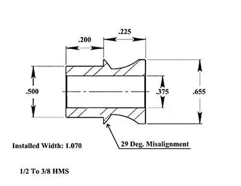 1/2-Inch 1/2-20 Rod End Kit with 4 Right Hand and 4 Left Hand Heim Joints Featuring 12 Ton Load Rating Heat Treated Steel Construction Includes 8 Pair High Misalignment Spacers and Jam Nuts for Custom Rig Builds. Technical diagram showing dimensions and misalignment for racing rod end components.
