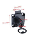 Gotta Keep Your Drawers Locked Down Tight With These Heavy Duty Three Pack Cabinet Locks Featuring Quick Folding Keys For Snappy Setups And Rock Solid Security On Dressers File Boxes And Doors In Black - detailed image of a black cabinet lock with dimensions.