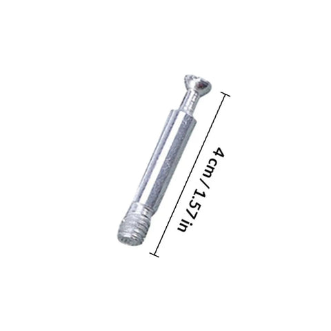 Cam bolt from No-Fuss 24-Piece Cam Fittings Set For Cabinets, 4cm length, durable iron and aluminum alloy, rust-resistant