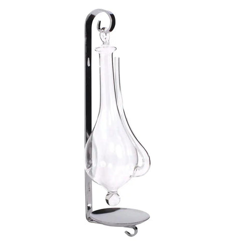 Antique Storm Glass Barometer With Drip Cup Wall Mount Hand Blown Glass Weather Gauge For Home Decor 13 Inch Liquid Barometer