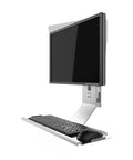 Heavy Duty Monitor Mount And Industrial Keyboard Tray Featuring Multi Angle Swivel Brackets That Folds Compact For Tight Spaces To Solidly Upgrade Your Home Office Game All Year Round with adjustable monitor and keyboard.