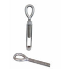 Rock Solid T316 Stainless Steel Eye Eye Turnbuckle Measuring One Point Five By Twelve Inches Featuring Drop Forged Construction Delivering Up To Seventeen Thousand Pounds Capacity Built Tough For Heavy Duty Rigging Jobs, showing dual eye design.