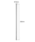Two Pack 10mm X 350mm Linear Motion Rod Shaft Guide, Hardened Chrome Plated Steel Rail For 3D Printers And CNC Machines. Front view.