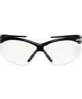 Hella Comfortable Bifocal Safety Glasses With 2.5 Magnification For Men And Women, Kickass Anti Scratch Hard Coat Lenses, High Impact Ansi Z87 Plus Snug Flex Frames, Sweet Deal Pack Of Twelve, front view of clear lenses in black frames.