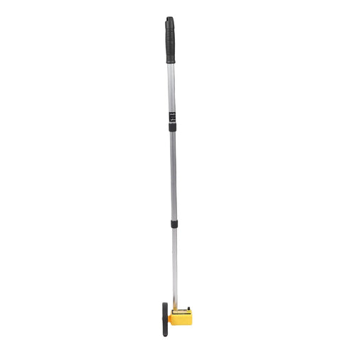 Jiawu Portable Measuring Wheel 0-9999.9m Accurate Distance Rolling Wheel Metric Retractable 45-102cm Adjustable construction survey tool with silver rod.