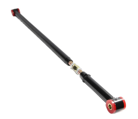 Black Adjustable Pan Hard Track Bar With Poly Bushing For 2005 To 2014 Ford Mustang S197 Durable DOM Tubing TIG Welded For Stronger Ride And Performance Suspension Upgrade, side view