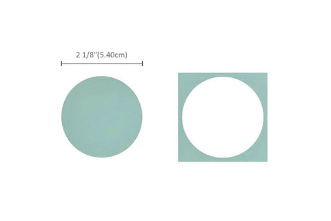 Cut-out of 2 1/8 inch circle from paper using Two And One Eighth Inch Circle Lever Punch For Paper Crafting Scrapbooking And Card Making