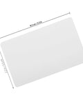 20 Pack Of Top Shelf Blank White Pvc Id Cards Sized At 85X54MM displayed with dimensions, ideal for sublimation badge projects.