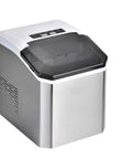 Compact Countertop Ice Maker Crafting Quick Bullet Ice In Six Minutes Flat with sleek stainless steel finish.