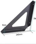 Heavy Duty Corner Brackets For Wall Mounted Shelves 90 Degree Steel L Braces 2 Pack close-up view showing dimensions and design features.