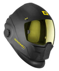 Sentinel A50 Welding Helmet with low-profile black shell and large yellow viewing lens showcasing high-impact nylon build.
