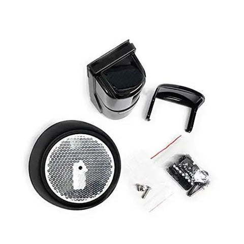 Components of Enforcer IR Reflective Photoelectric Sensor with 50ft Range ETL UL325 Compliant for Outdoor Use, including reflector and parts.