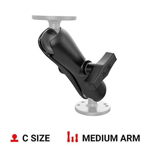 Double Socket Arm For C Size RAM Ball Components With 5.69 Inch Overall Reach And 4.66 Inch Socket To Socket Length, side view