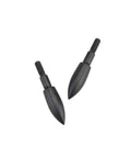 Field Points Set Archery, 12 ScrewIn Target Points, 100 125 150 200 250 300 350 Grain Range, black iron finish, side view