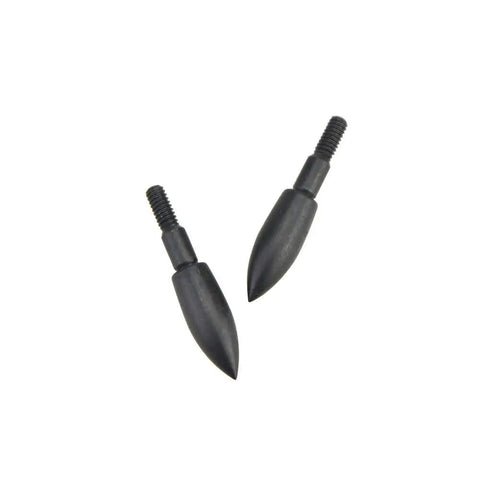Field Points Set Archery, 12 ScrewIn Target Points, 100 125 150 200 250 300 350 Grain Range, black iron finish, side view
