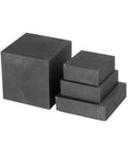 Stacked heavy duty square graphite blocks for electrolysis and sintering, 8-50 mm thick, 20x100x100 mm, industrial grade for high temperature use.