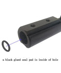 Close-up of Short Style Black Aluminum Breech Kit With 12mm Dovetail Groove, highlighting the seal pad inside the hole.