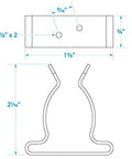 Seachoice polished stainless steel spring clamps, pack of 2, 1-1.75 in size; front and side views