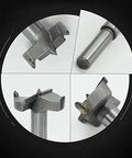 Close-up of 5 Piece Forstner Drill Bit Set 15-35mm High Strength Steel Woodworking Bits For Precise Flat Bottom Holes With Clean Edges