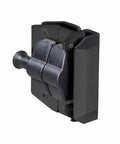 Heavy Duty 90 Degree Glass To Glass Gate Latch Featuring A Magnetic Side Pull Lock In Matte Black Finish profile view.