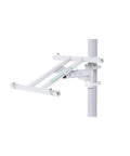 Heavy Duty Pole Mount Bracket For Solar Panels 50W To 150W With Adjustable Tilt, mounted on a vertical pole, side view