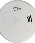 Front view of Ten Year Battery-Powered Photoelectric Smoke Detector With Voice And Location Alerts, Easy Test Button, Carded Package, Model SM210V.
