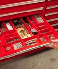 Red 10 Compartment Drawer Organizer Tough As Nails Heavy Duty Stackable Tray For Garage Tool Organization with tools
