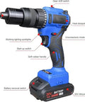 Electric Cordless Rivet Nut Gun With Brushless Motor And 4000 Mah Battery For Telecom Auto Repair And Home Diy Garage Projects, featuring a soft rubber handle and working spotlights.