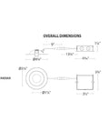 Dimensions illustration for Rock Solid 4 Inch Led Recessed Lighting Offering 5 Cct Selectable Tuning 9 Watt 775 Lumens.